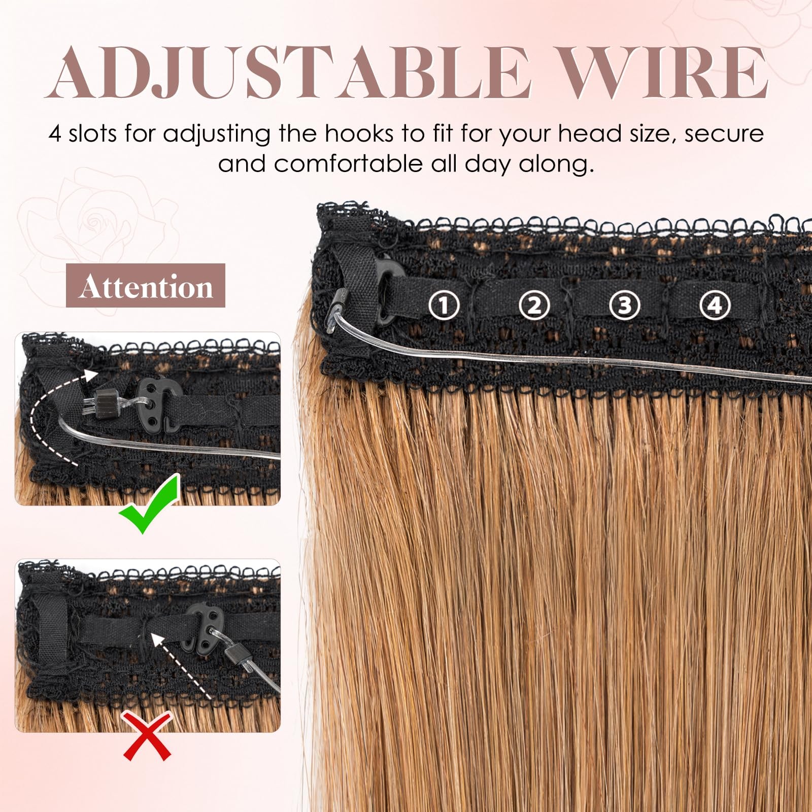 S-Noilite Halo Hair Extension Invisible Wire In Real Remy Human Hair Extensions