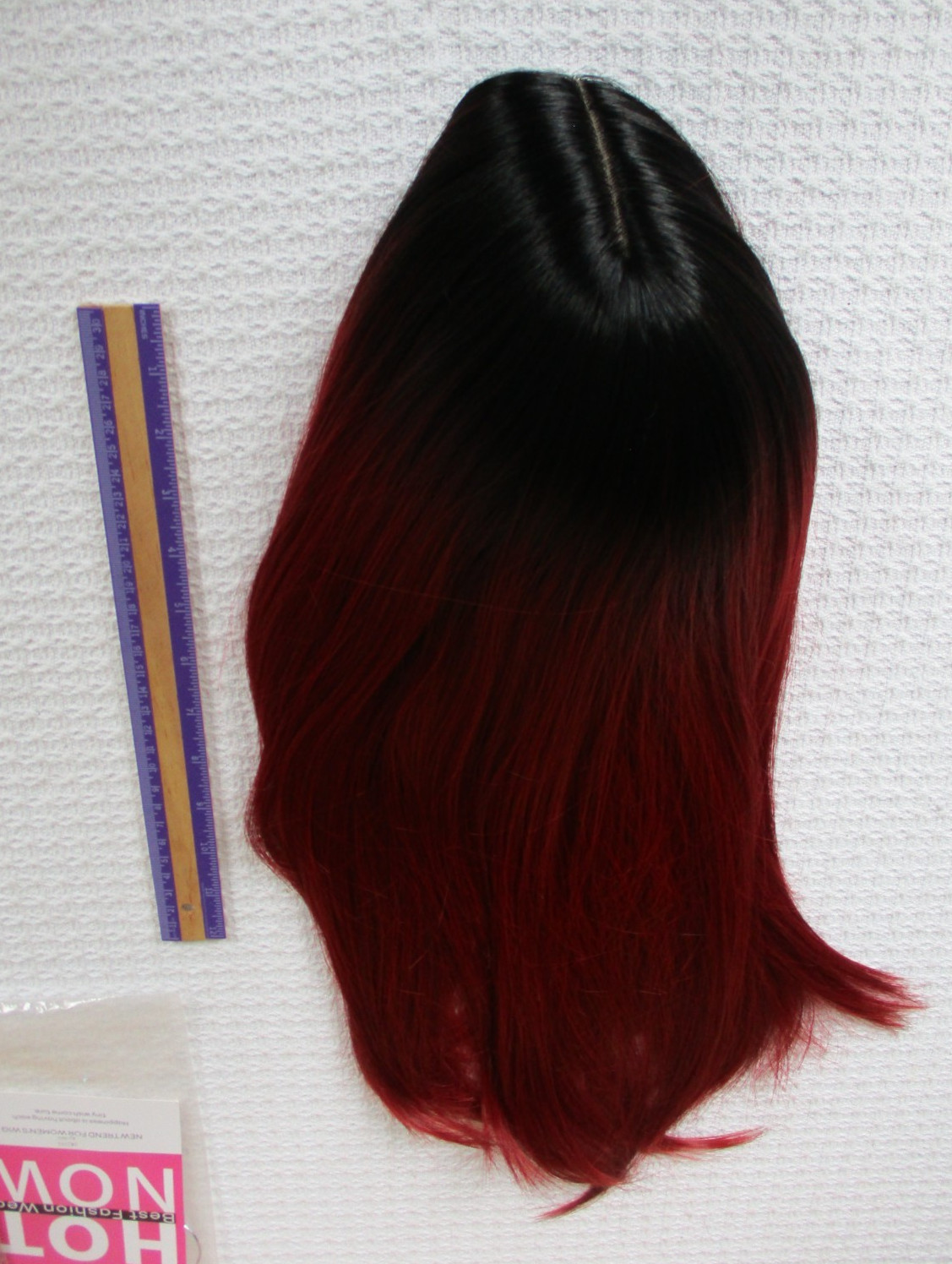 Red Black Ombre 26″ Straight Quality Wig Synthetic Washable Hot Now Lace front
