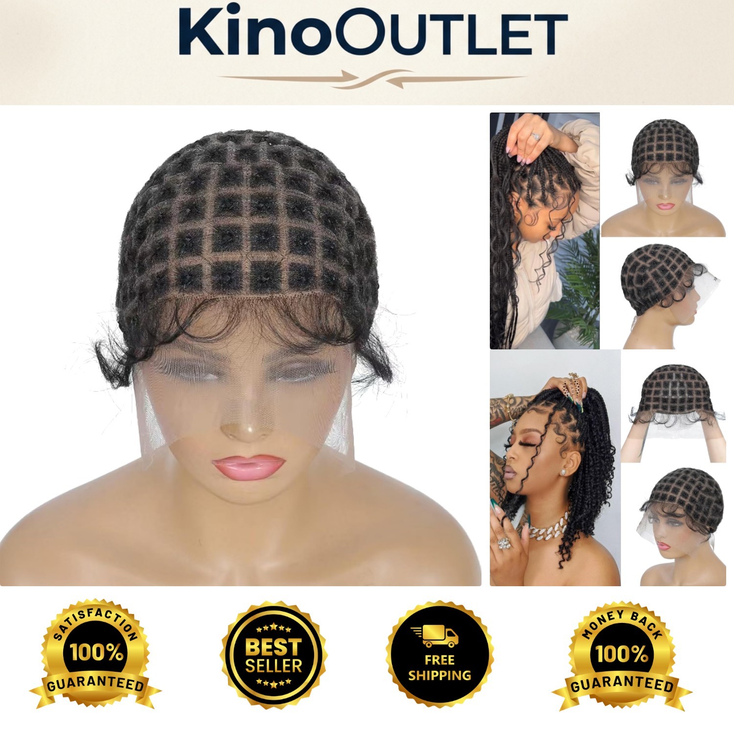 Comfort-Focused Braided Wig Cap – Double Lace, 22 Inch with Zero Scalp Tension