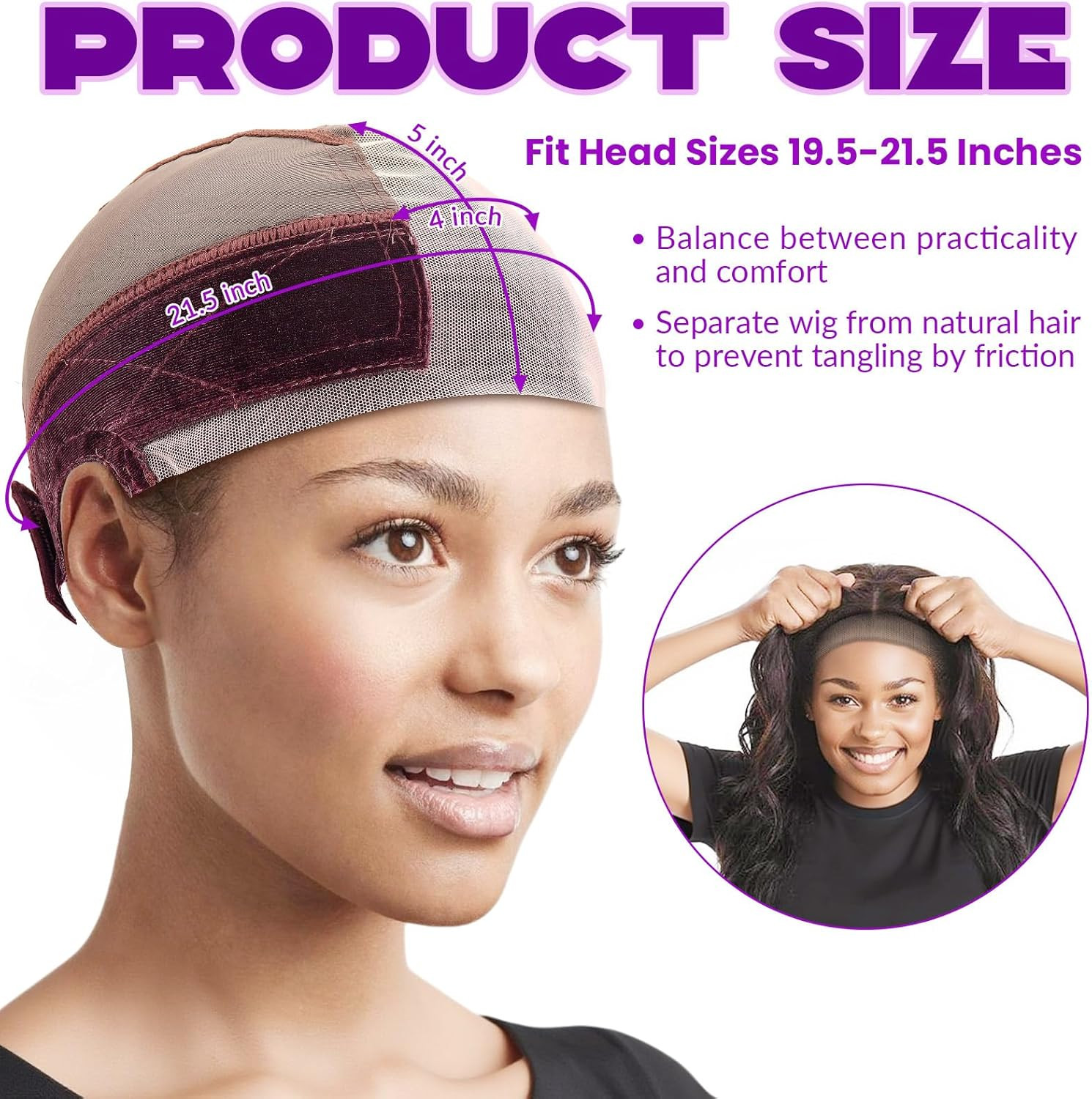 Small Size Lace Wig for Women Grip Cap Glueless Brown Adjustable…