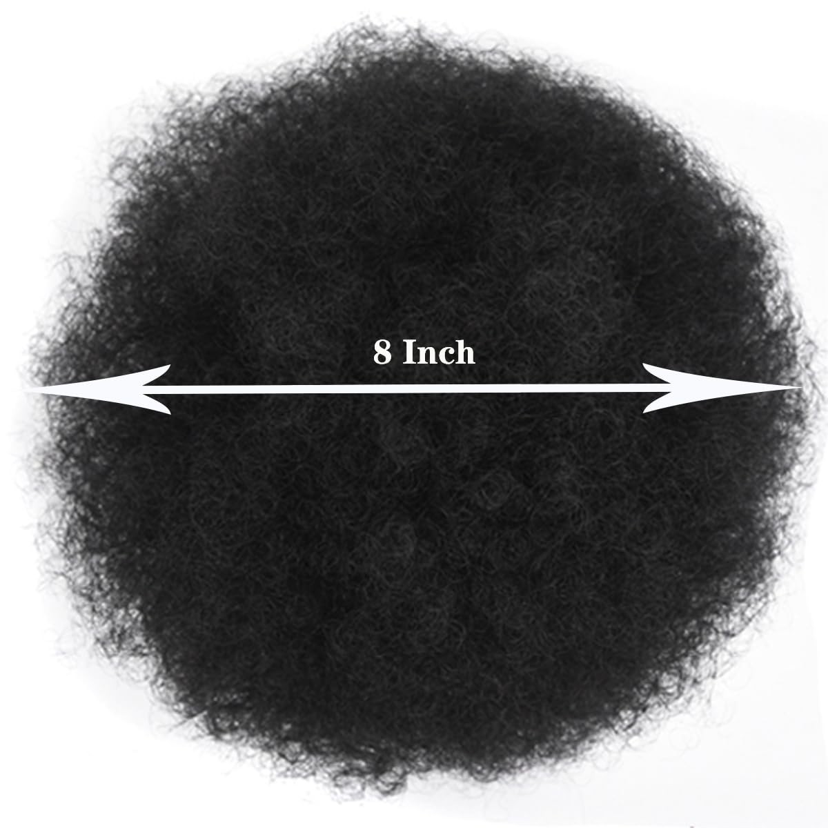 HEVAYO KISS Afro Puff Drawstring 8 Inch(Pack of 1), #1B Natural Black