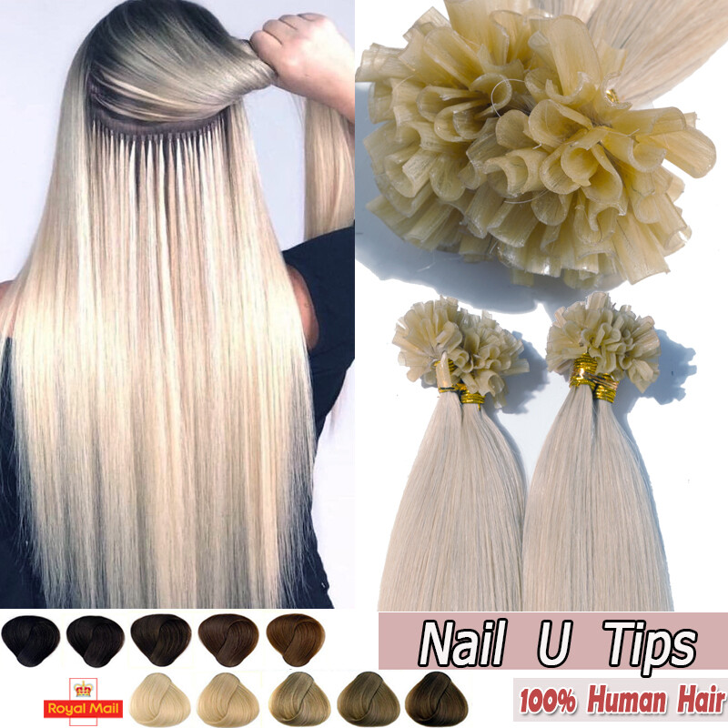 AAAAA Indian Keratin 1g/s Nail U Tip Per Bonded Real Remy Human Hair Extensions