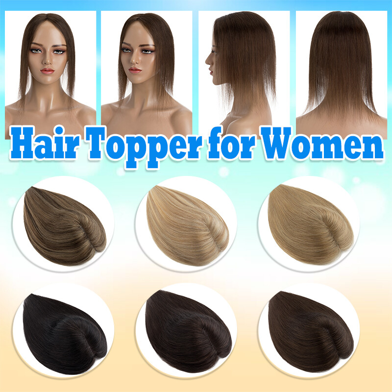 Full Lace Topper Clip in Real Remy Human Hair Toupee 8x10CM Hairpiece Free Part