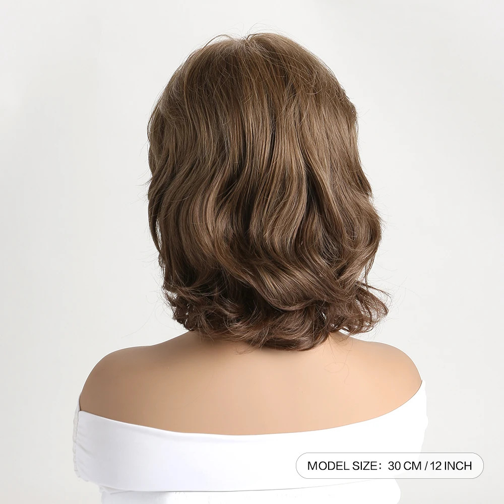 Wavy Layered 12 In Mid Length Women Natural Daily Shag Caples Synthetic Hair Wig