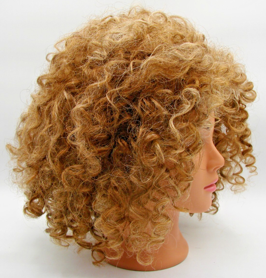 Bobbi Boss Midway Womens Curly Hair Wig Golden Blonde Box Lace Front Adjustable