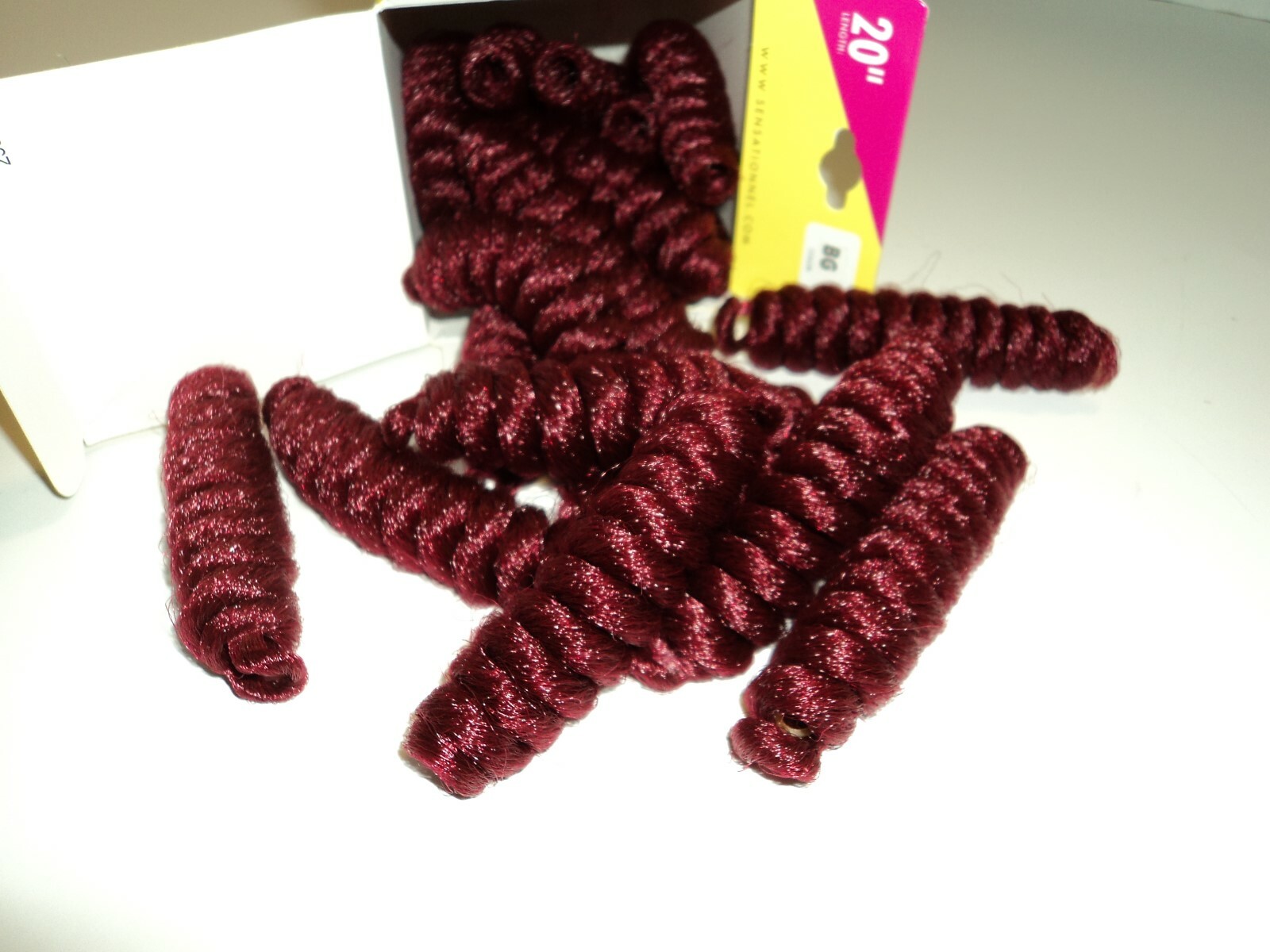 Sensationnel Curlfinity Pre Looped Grey Rod 20″ Set Curls Kinky Coiled Hair BG