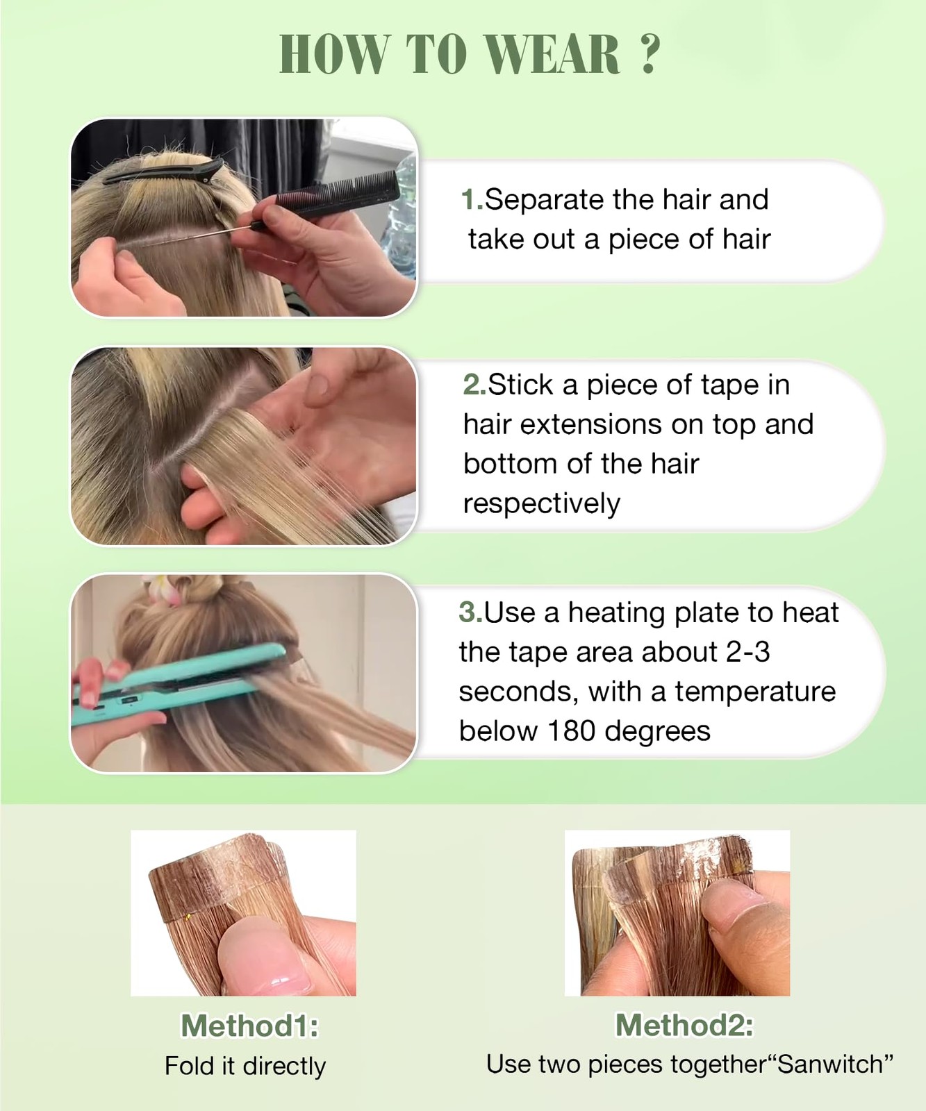 Tape in Hair Extensions Ombre 1B Off Black to 4 Brown 20pcs 50g 14 Inch – Real
