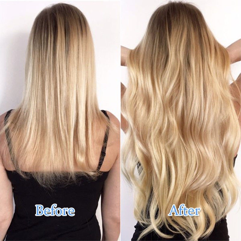 Clip in Hair Extensions Real Human Hair Clip-on Remy Hair Thick Balayage Colors