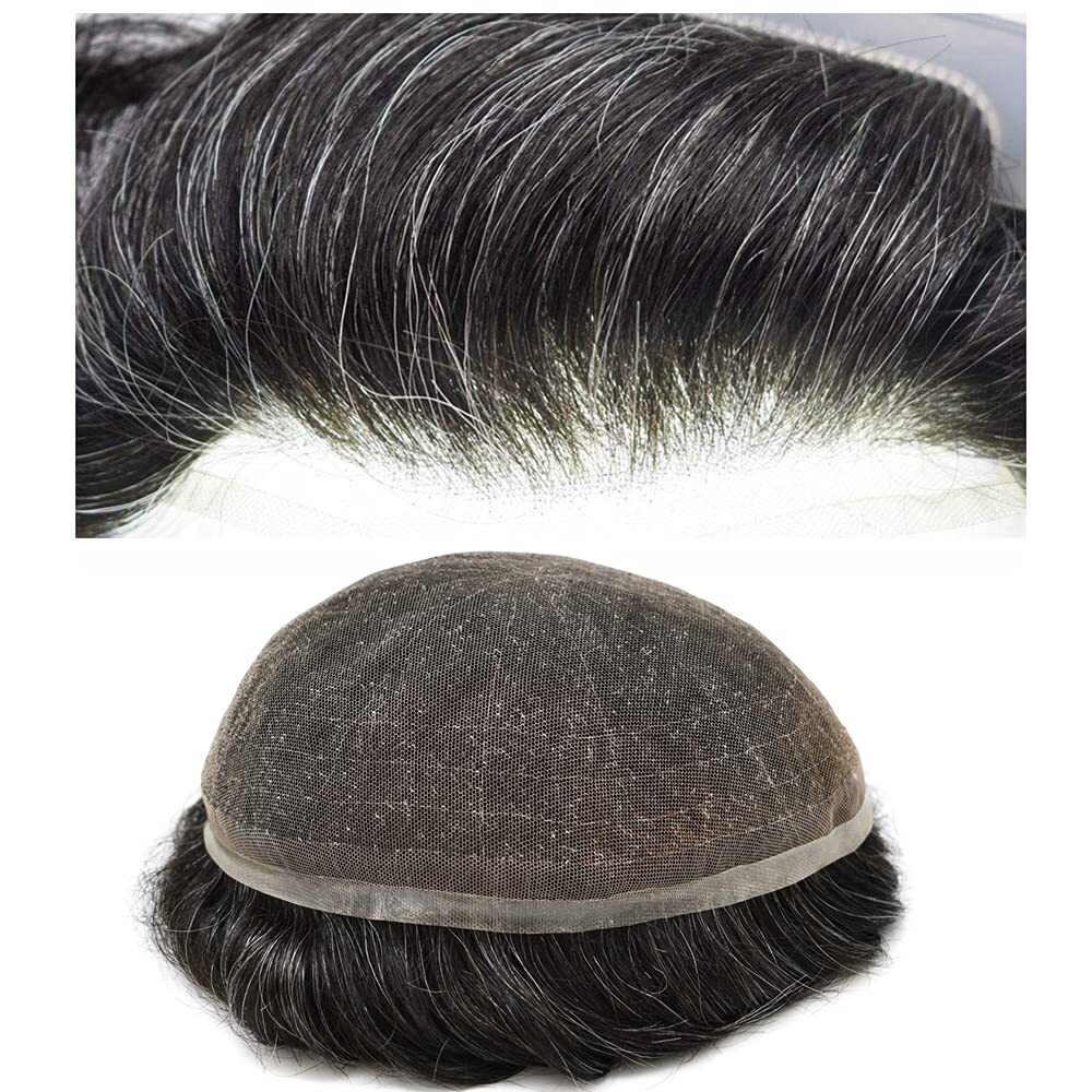 All SWISS Lace Mens Toupee Wig Unit Toupee for Men Hair Replacement System US