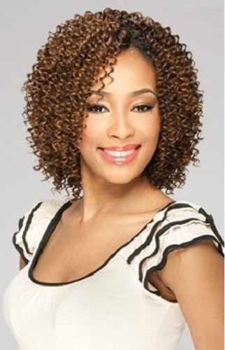 JERRY CURL 3PCS QUE BY MILKYWAY SHORT CUT HUMAN HAIR BLEND MASTERMIX WEAVE