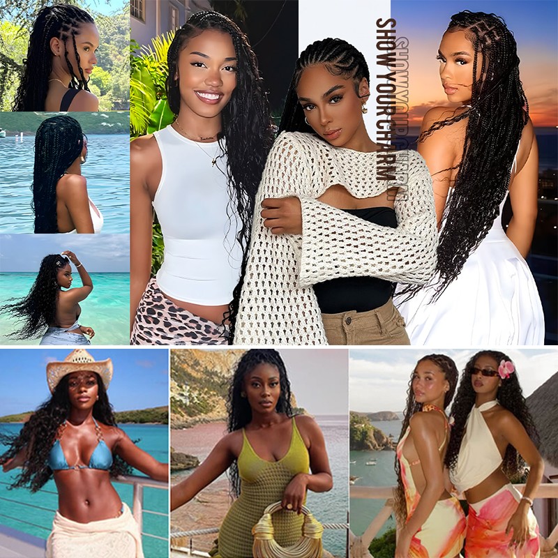 Human Braiding Hair for Boho Braids 200G 2*Bulks Deep Water Wave Bulk No Weft US