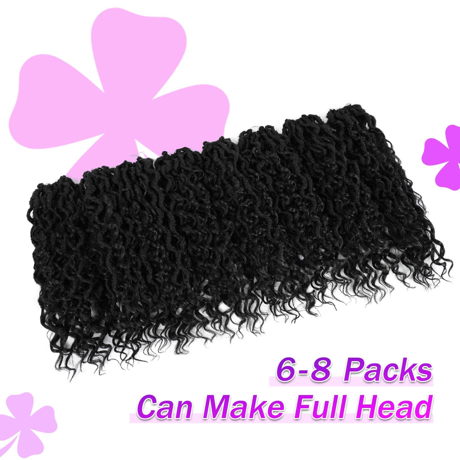 Ameli Goddess Locs Crochet Hair 10Inch 8Packs Pre Looped Faux Locs Crochet Hair