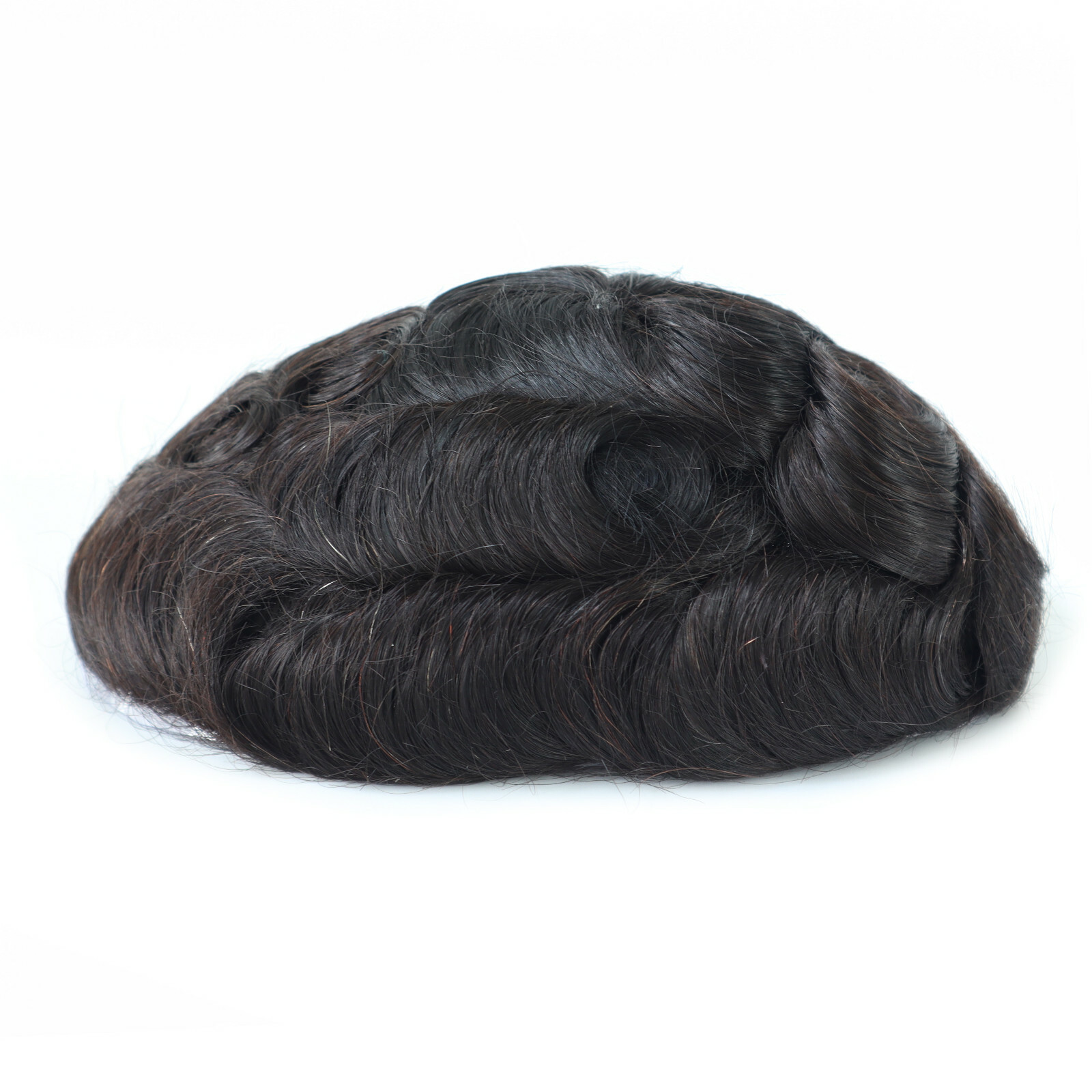 Mens Human Hair Replacement System Hairpiece Fine Mono Poly Skin Toupee