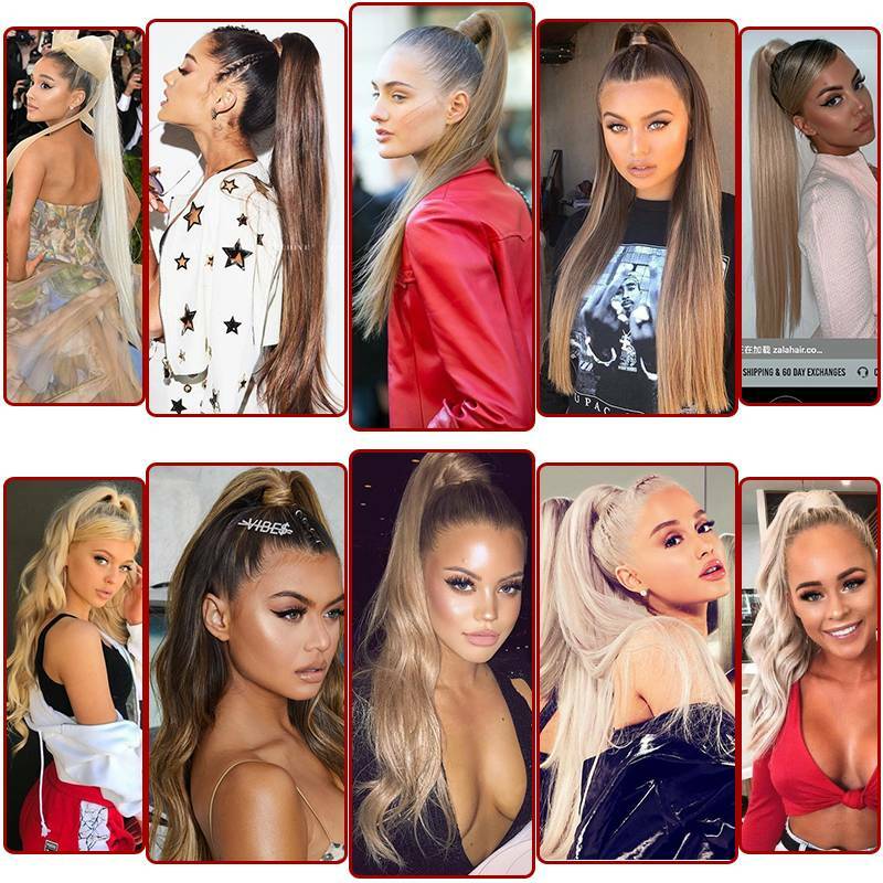 Clearance! Long Hair Ponytail Extensions Clip-in Hairpiece For Human Mega Thick