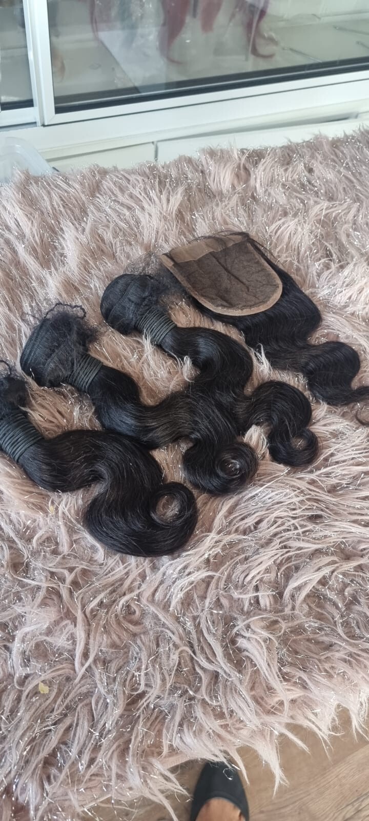 12A BRAZILIAN VIRGIN HUMAN HAIR BODY WAVE BUNDLE 14+14+14&14INCH 4×4 CLOSURE 1b#