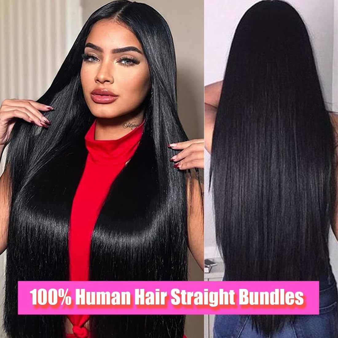 12A Remy Human Hair 4 Bundles 18 20 22 24 Inch Straight Brazilian Natural Black