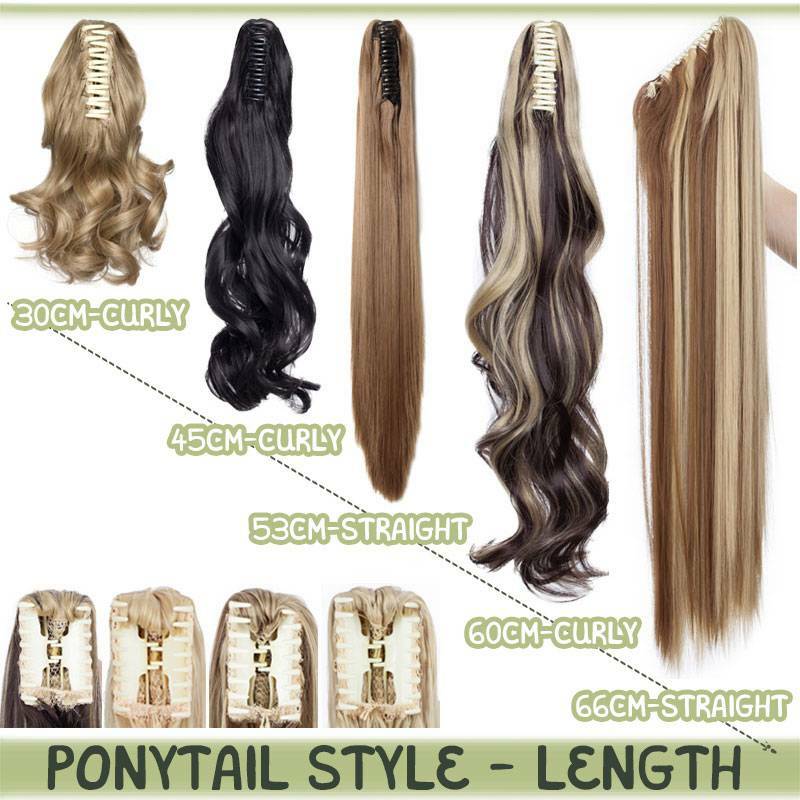 Real Thick Clip In Pony Tail Hair Extensions Claw Clip On Ponytail As Human Hair