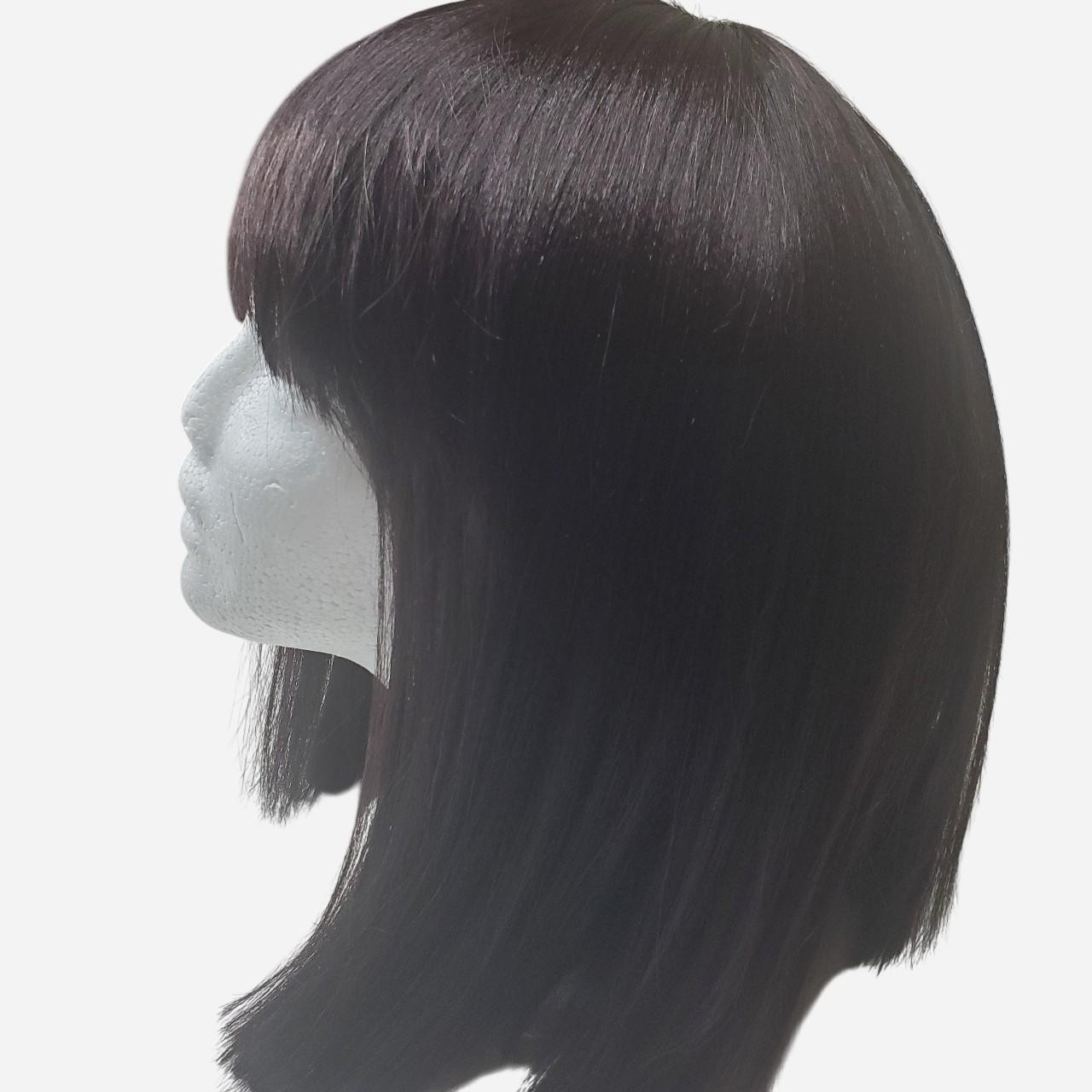 Shake-n-go Wig Womens Shoulder Length Black Cherry Straight Bangs Cosplay