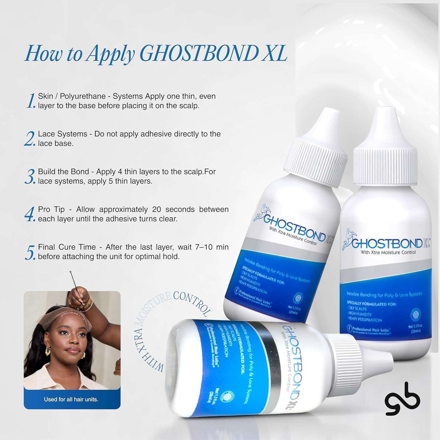 1.3oz GHOSTBOND XL Clear Wig Glue – Fast Drying & Natural Hold for Your Style