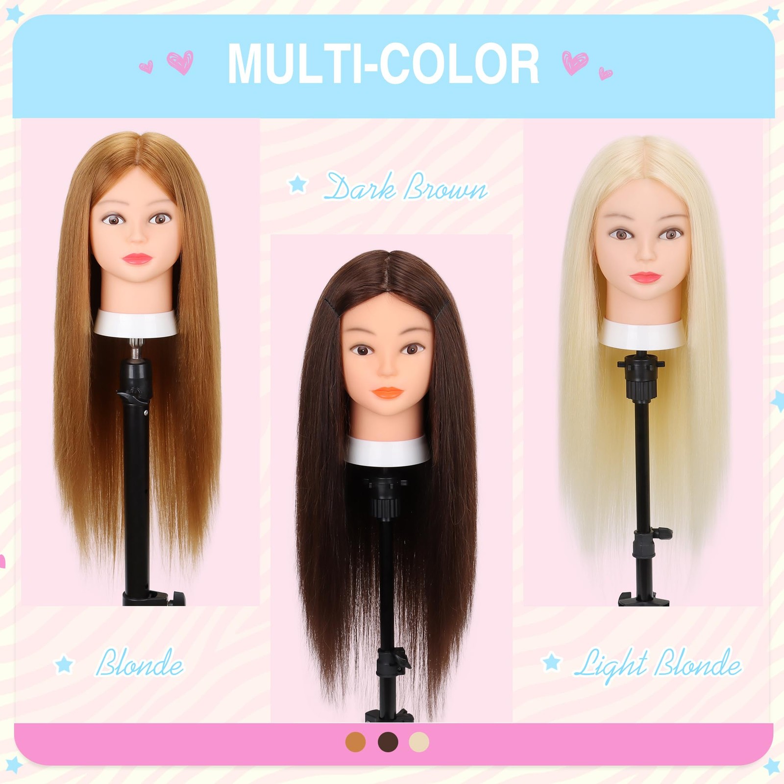 Mannequin Head 80% Real Hair 26-28” Blond for Cosmetology Styling Practice