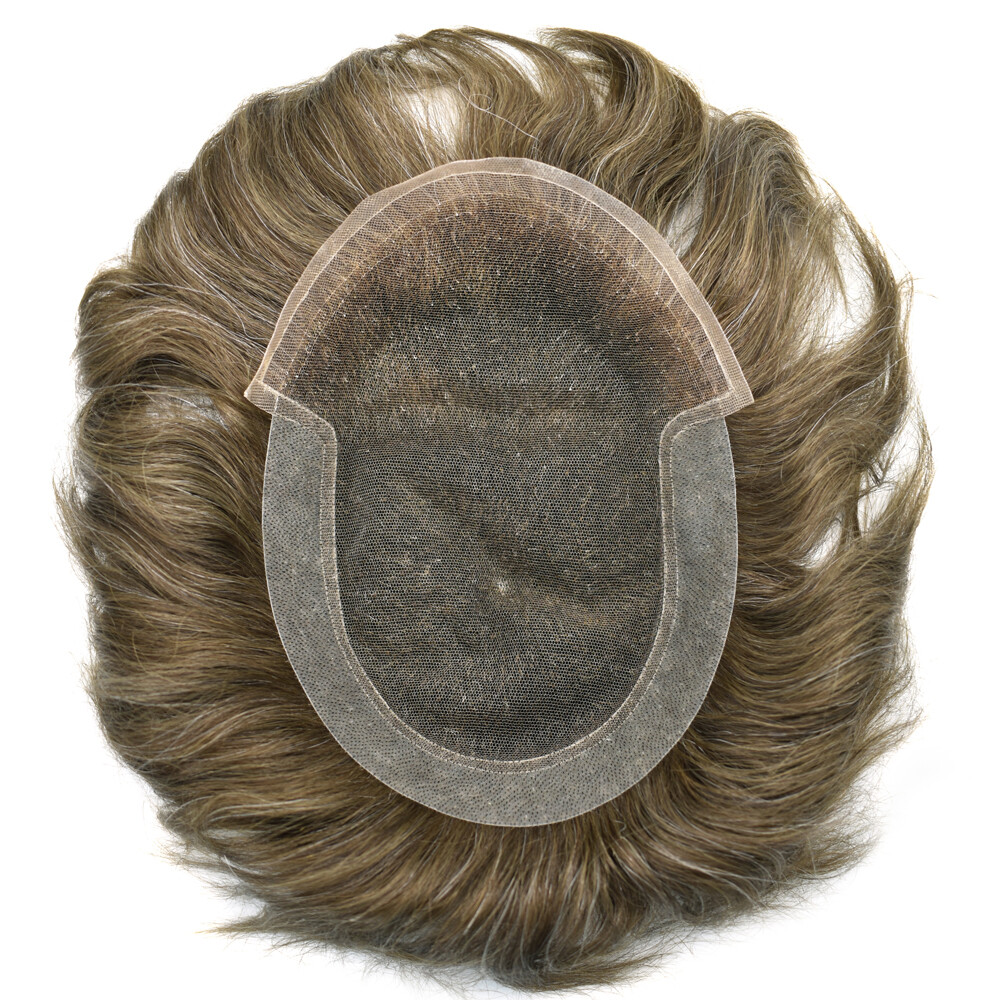 Mens Toupee French Lace Front Poly Pu Hairpiece Natural Hair Replacement Systems