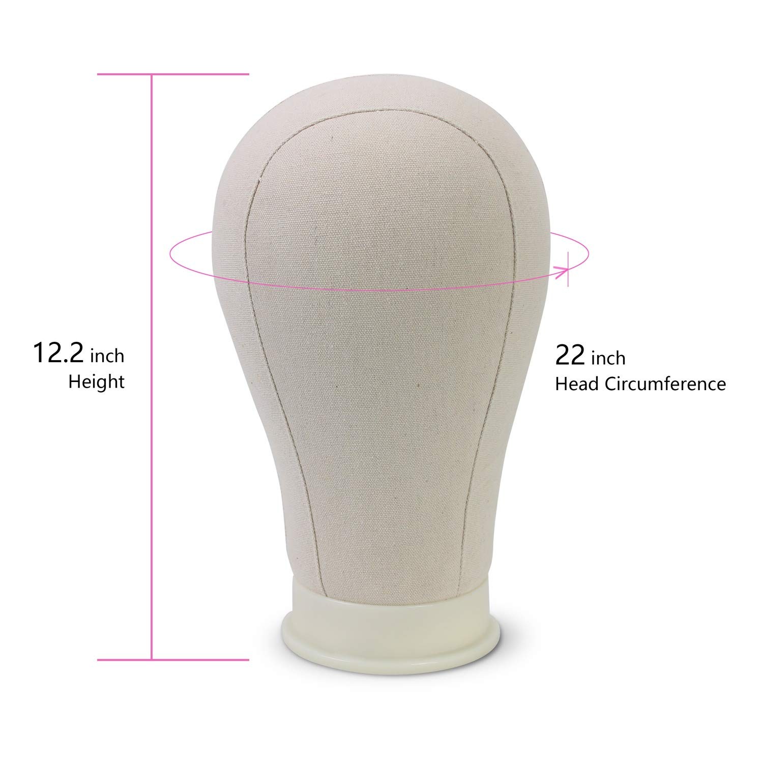 Eerya 21-24 Inch Canvas Block Head Set for 22 with Stand, Light Brown