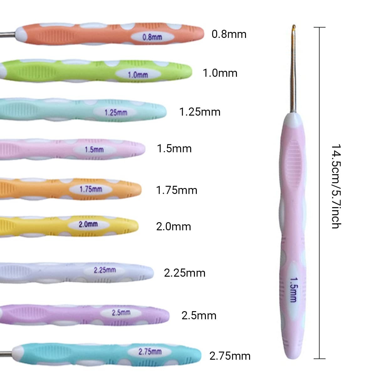 Latest Set of 27 PCS Small Size Crochet Hook 0.8mm-2.75mm, Multicolor