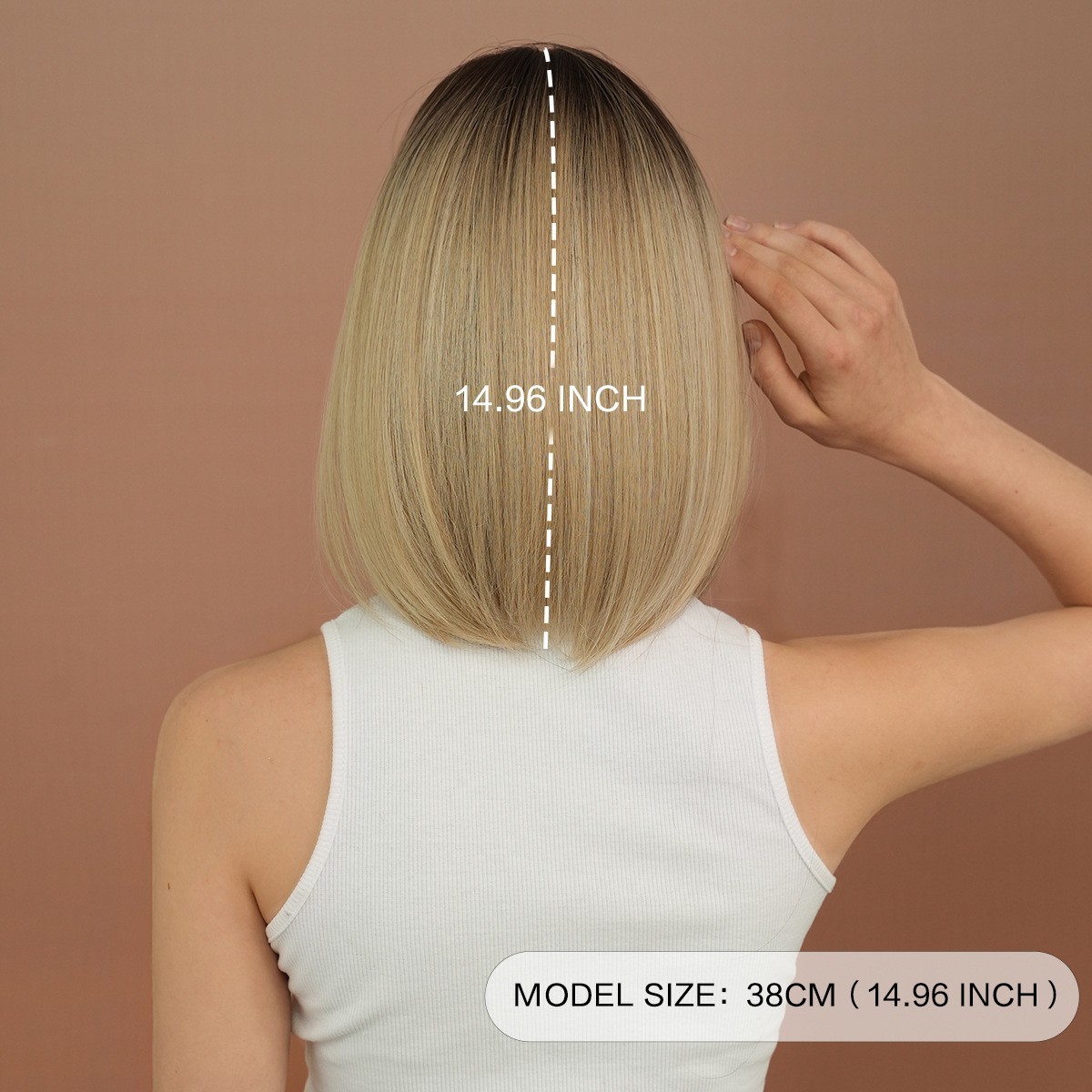 Ombre Blonde Bob Wigs for Women Girls Cosplay Party Daily Short Straight Bob Wig