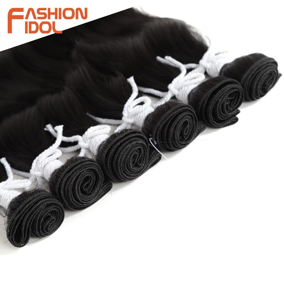 Water Wave Hair Bundles Synthetic Hair Extensions Ombre Blonde 6Pcs/Pack 20 inch