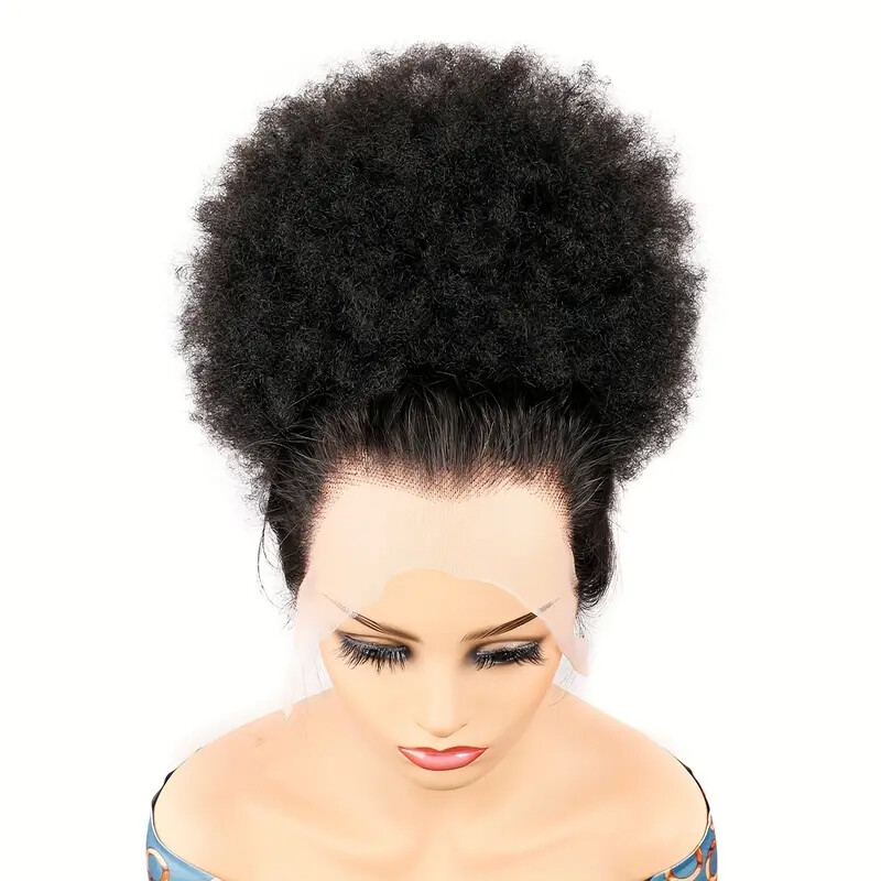 Afro Puff Drawstring Ponytail Piece Curly Human Hair Extensions Bun Chignon Updo