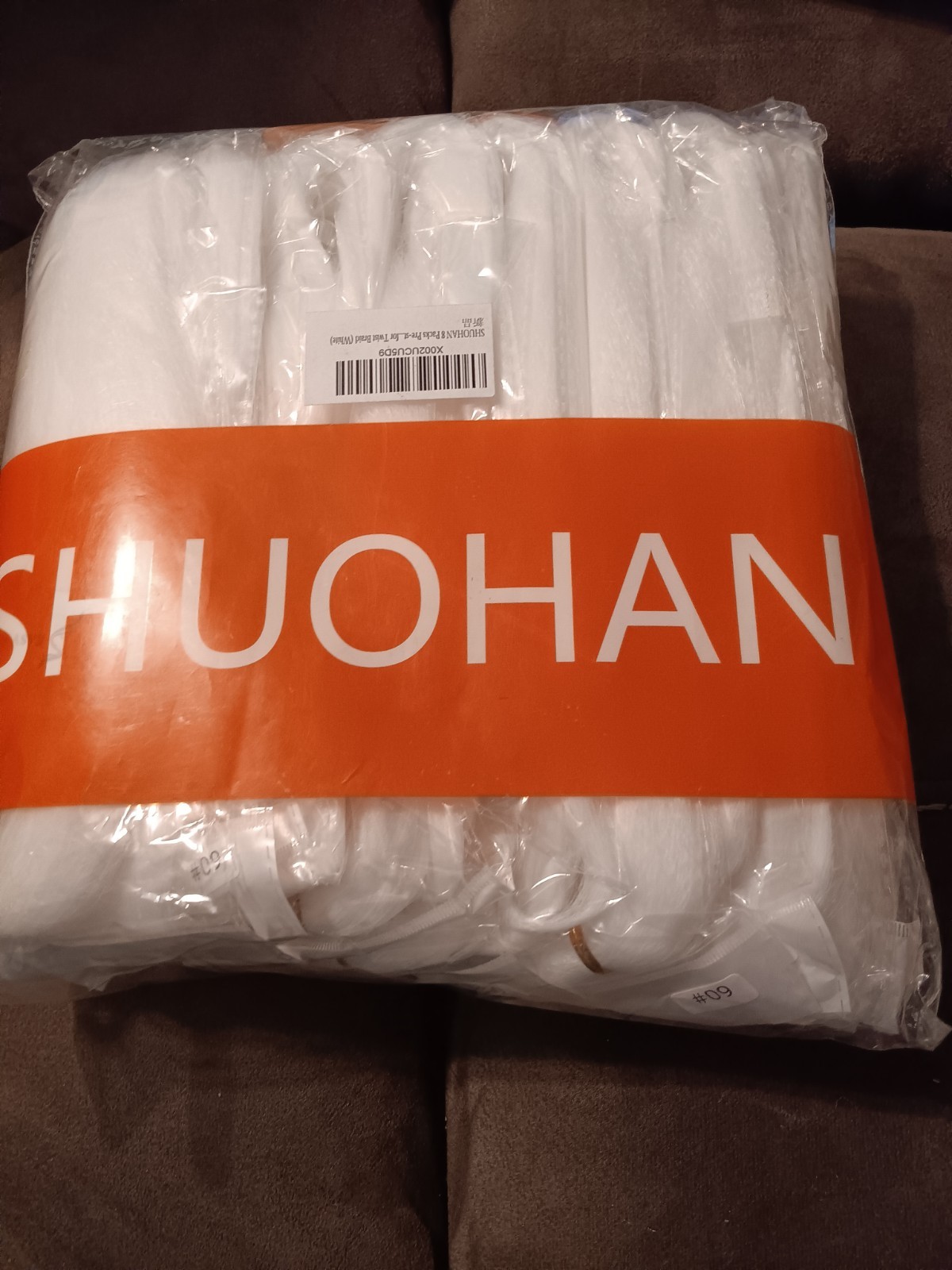 SHUOHAN 8 Packs Pre Stretched White Hair Extensions (M