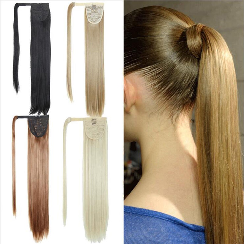 Remy Human Hair Ponytail Hair Hairpiece Extensions Long Straight 60gr 70gr 80g