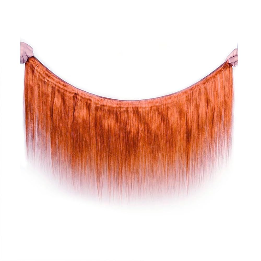 Yuksoocosh Ginger Orange Straight Bundles Human Hair Color 350 Bundles Double