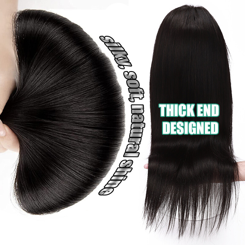 One Piece THICK Clip In 100% Remy Human Hair Extensions Straight/Body Wave P491