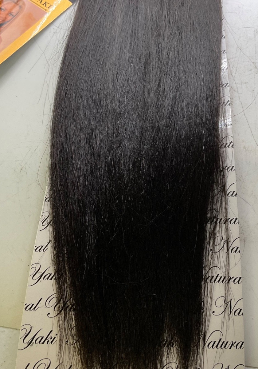 Tina Collection Natural Yaki 100% Human Hair Yaki 12″ Color: 1B