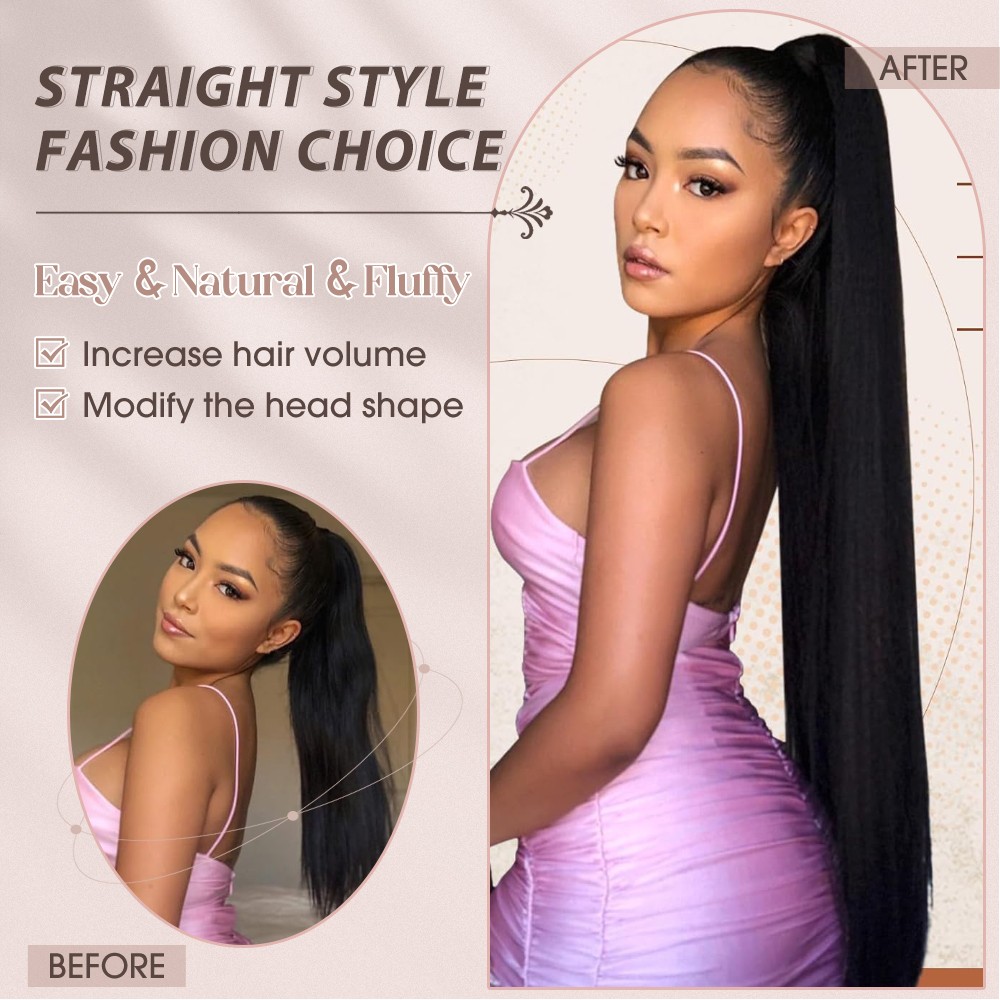 30″ Long Thick Claw Ponytail Clip In Pony Tail Hair Extension As Human Women