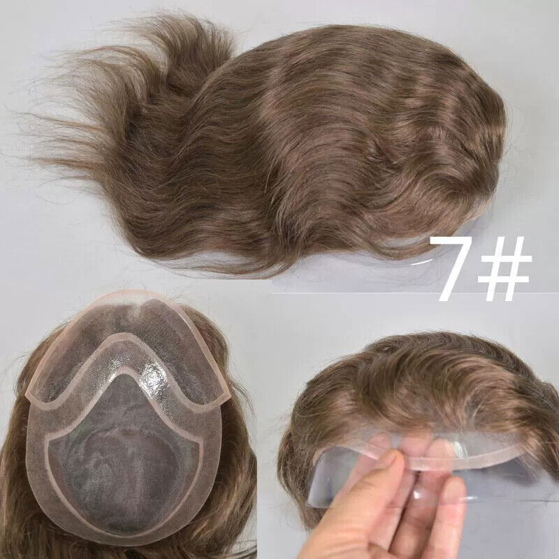 Toupee For Men Human Hair Replacement System Mono Thin Skin Pu 10×8