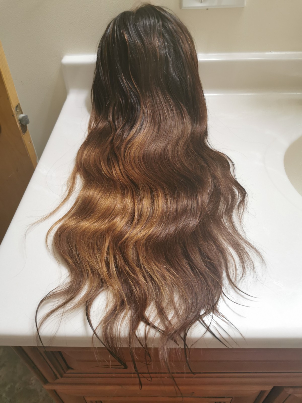 Quality European Full Lace Brown Human Hair wig 24″ New