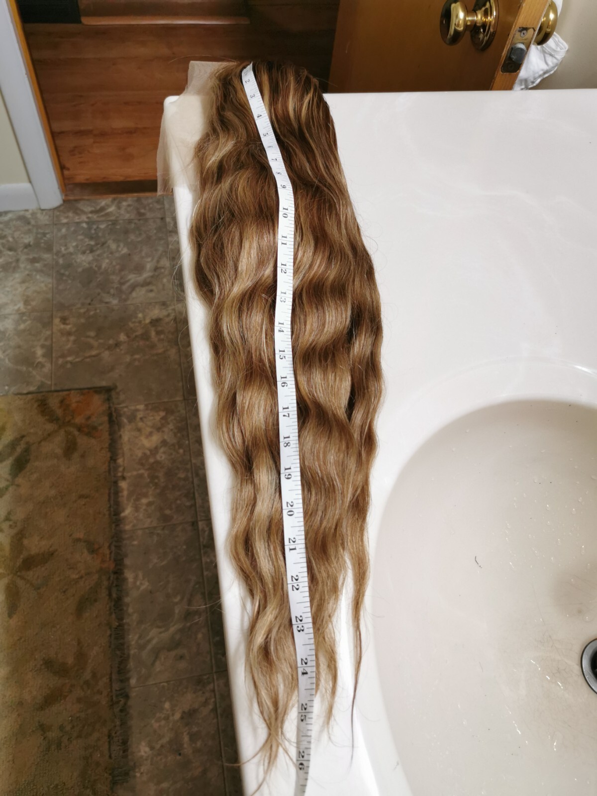 24” High Quality Hightlight Blonde Brown Human Hair 6X13 Front Lace Wig