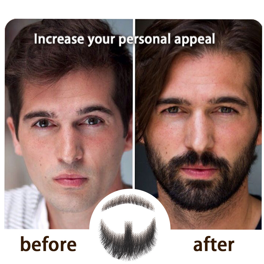 Fake Beard Hand Made Mustache 100% Human Hair Face Beard and Mustache for Adults