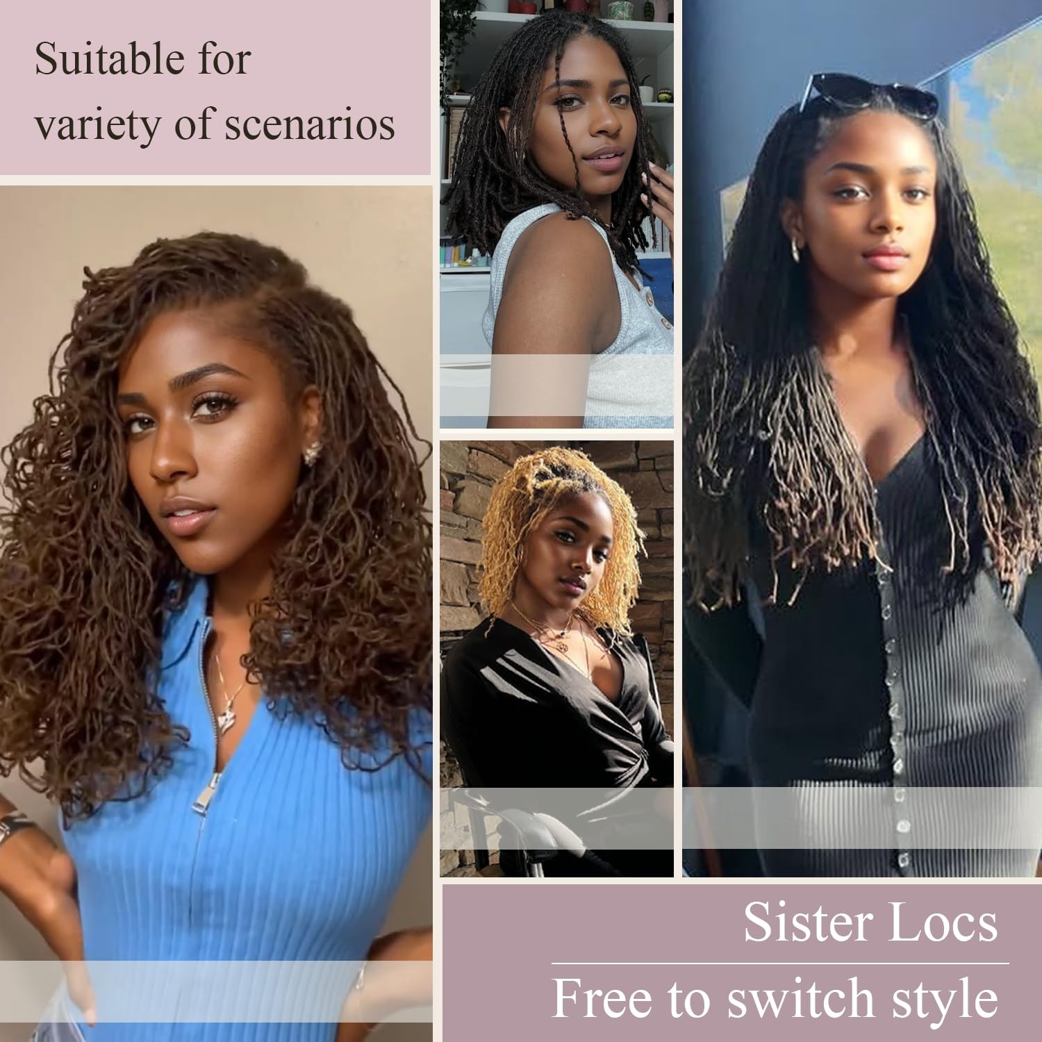 Originea 8-18 Inch 0.1 0.2 0.4 Thick Curly Tips Interlocked Sister Locs Human Ha