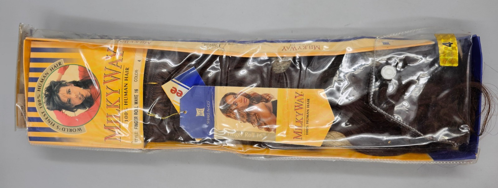 Milky Way 100% Human Hair 16″ Finger Roll Wave + FreeTress Synthetic Kelly Curl