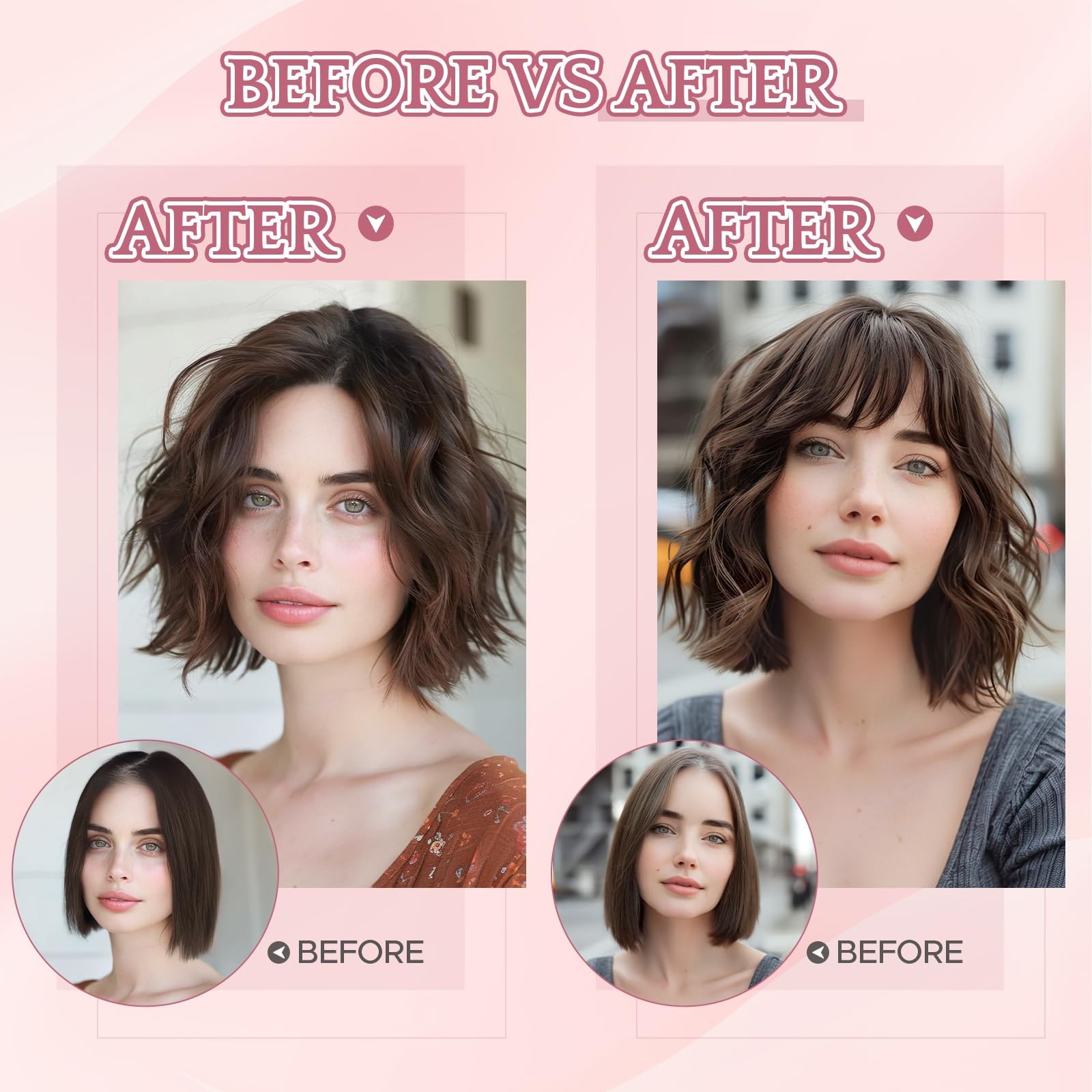Sego Human Hair Toppers Bangs For Women Double-Layer Hand-Stitched Thinning