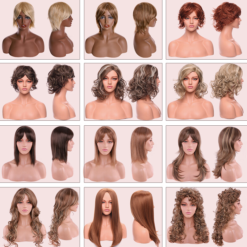 Natural Hair Front Lace Wig Women Long Curly Wavy Wigs Coloured Balayage US 2024