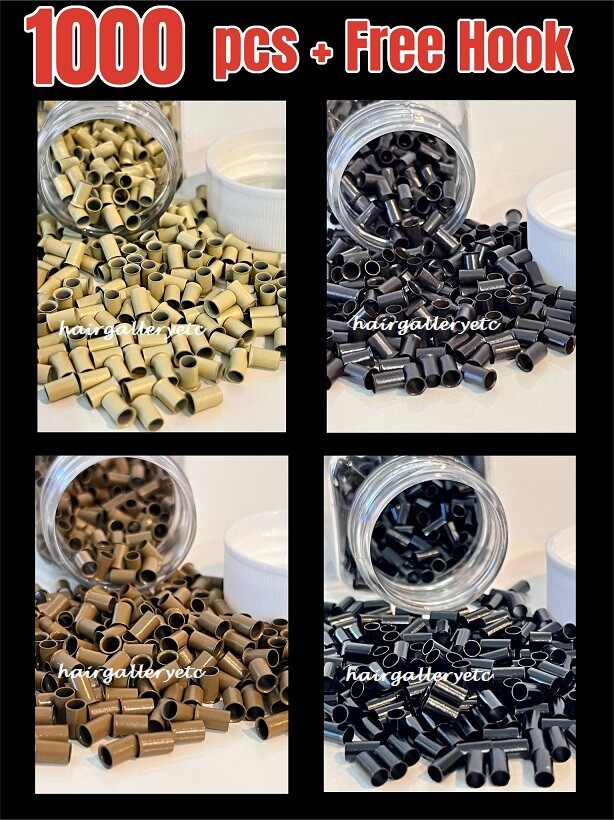 1000 pcs 6mm STANDARD Copper Tube Beads Micro Link Rings for Hair Extension