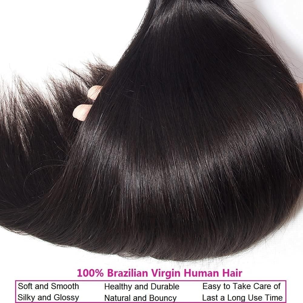 Hydtxc Human Hair Bundles 14 16 18 Inch Natural Black Straight Wave Bundles