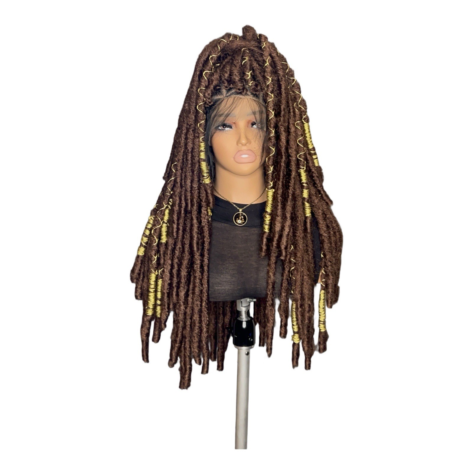 Women’s Synthetic Lace Front Dreadlocks Wig Free-Part Brown/Blond 21-30in