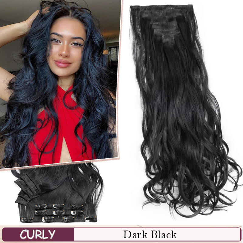 100% Natural As Human Hair Clip in Extension Full Head 8Pcs Long Thick Blonde US