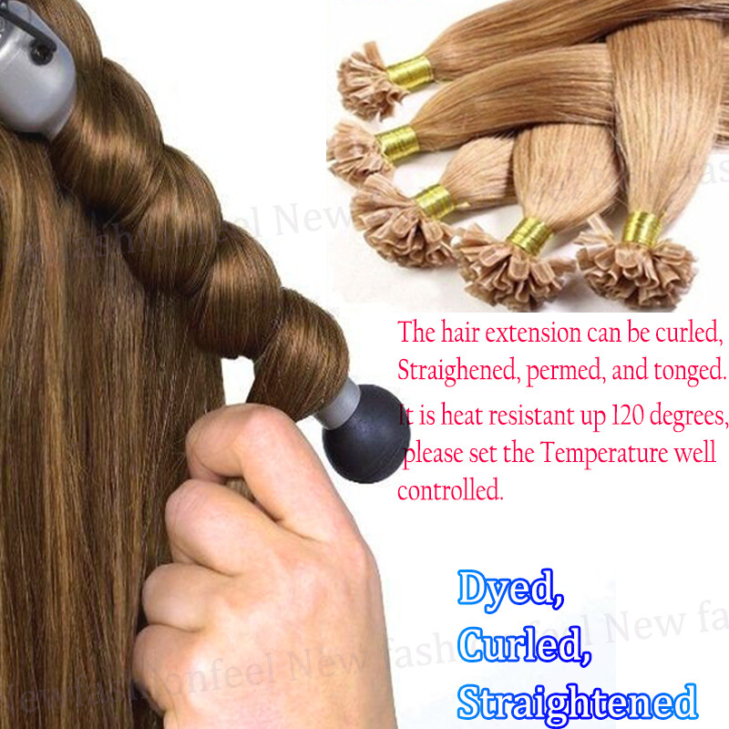 High Keratin Fusion Pre-Bonded Nail U Tip 100% Remy Human Hair Extensions R03