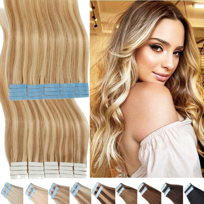 Invisible Tape in Human Hair Extensions Skin Wefts Russian Remy Hair BestQuality